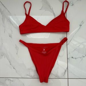 Pac Sun LA Hearts Red Bikini Set